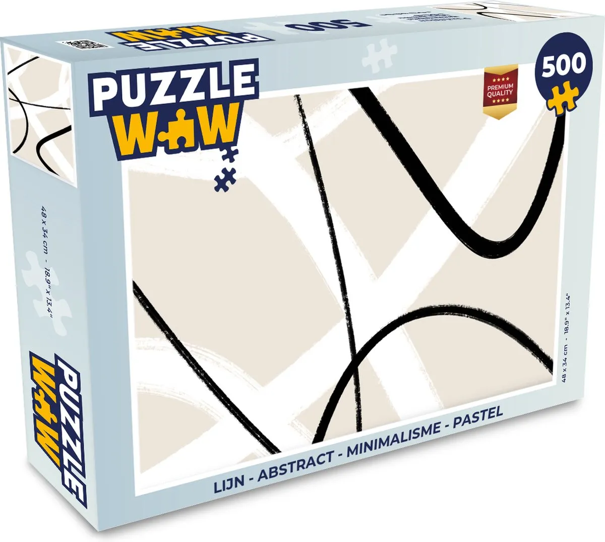 PuzzleWow Abstract Minimalisme Legpuzzel 500 Stuks - Multicolor