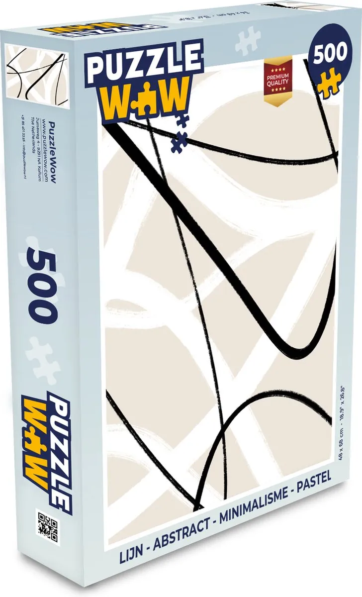 PuzzleWow Abstract Minimalisme Legpuzzel 500 Stuks - Multicolor