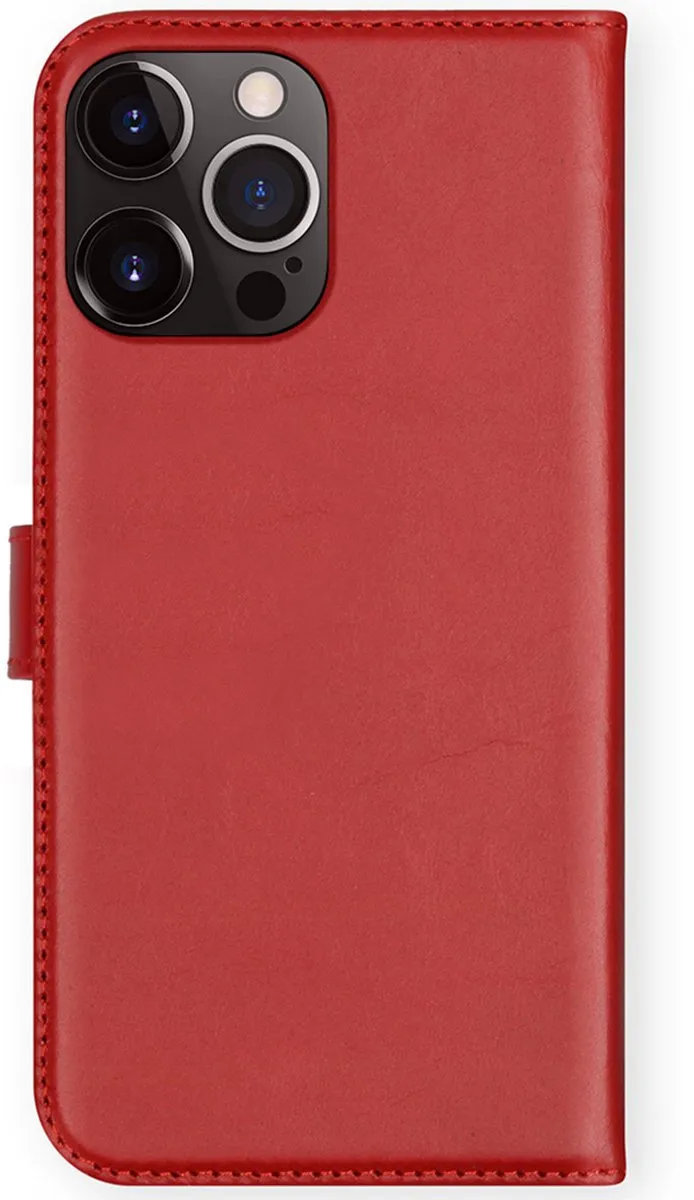 Selencia Hoesje iPhone 13 Pro - Rood Lederen Bookcase - 3 Pasjes