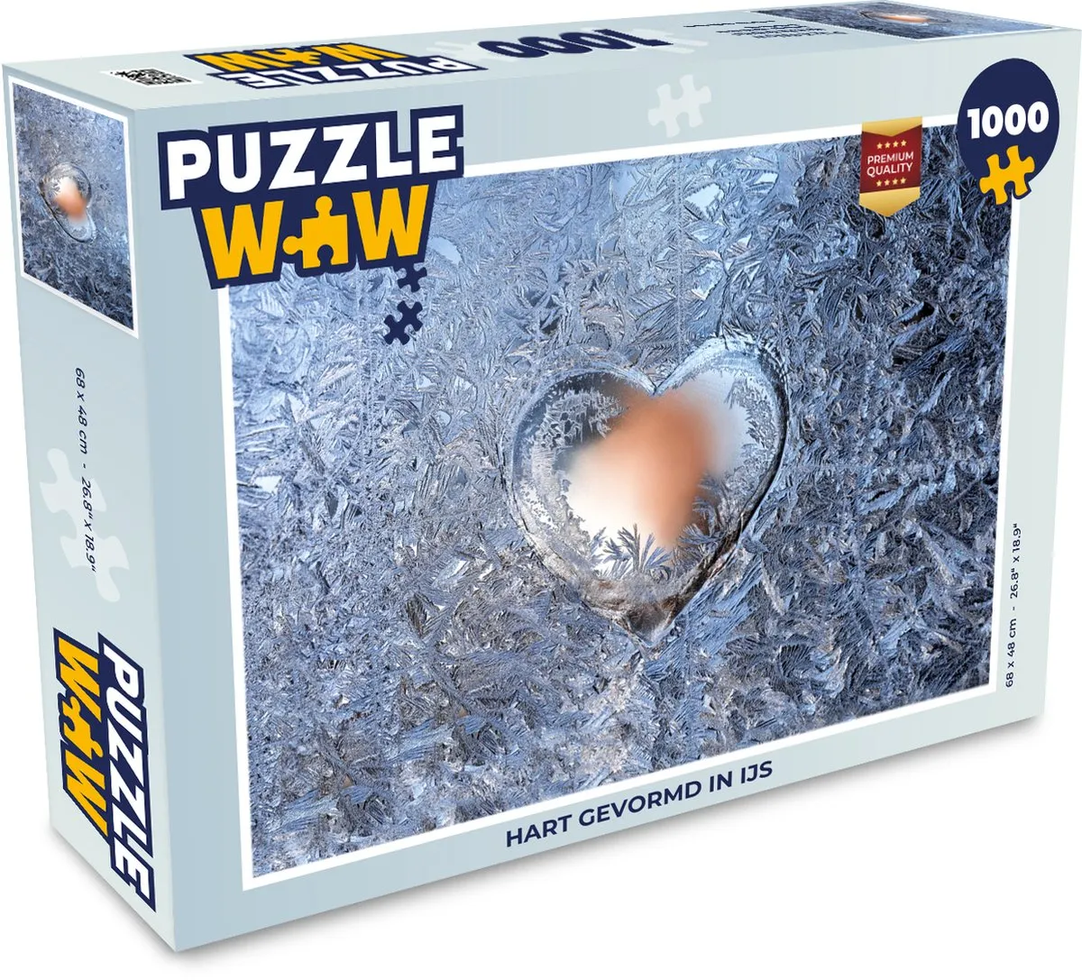 PuzzleWow Legpuzzel Hartje IJs Winter 1000 Stuks - Multicolor