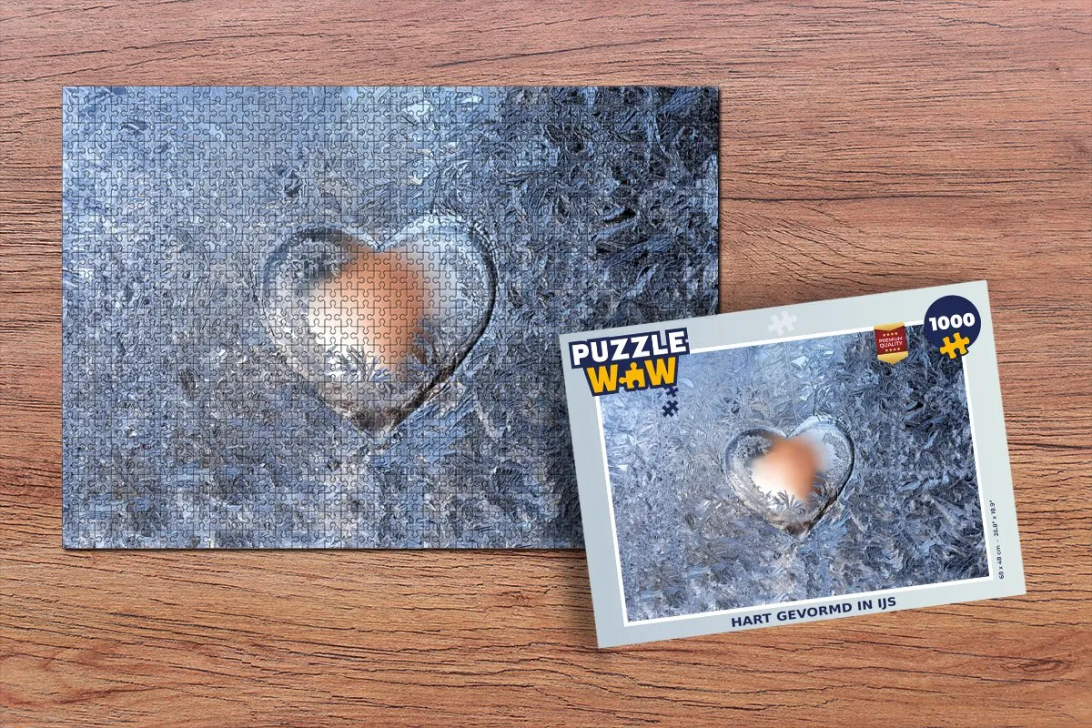 PuzzleWow Legpuzzel Hartje IJs Winter 1000 Stuks