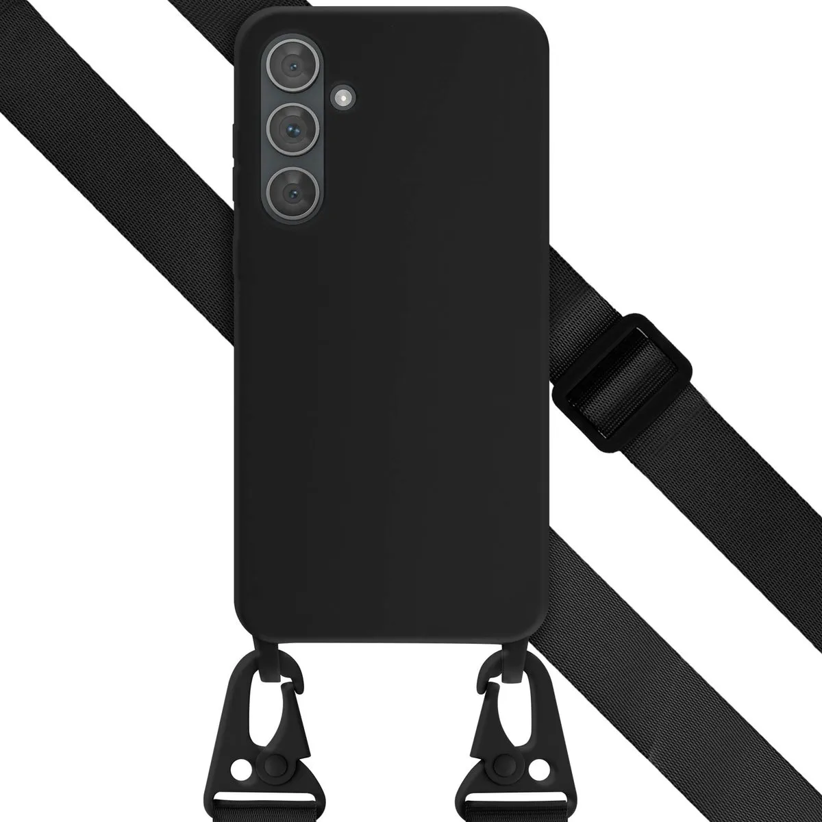 Selencia Hoesje Samsung Galaxy A35 - Siliconen Zwart