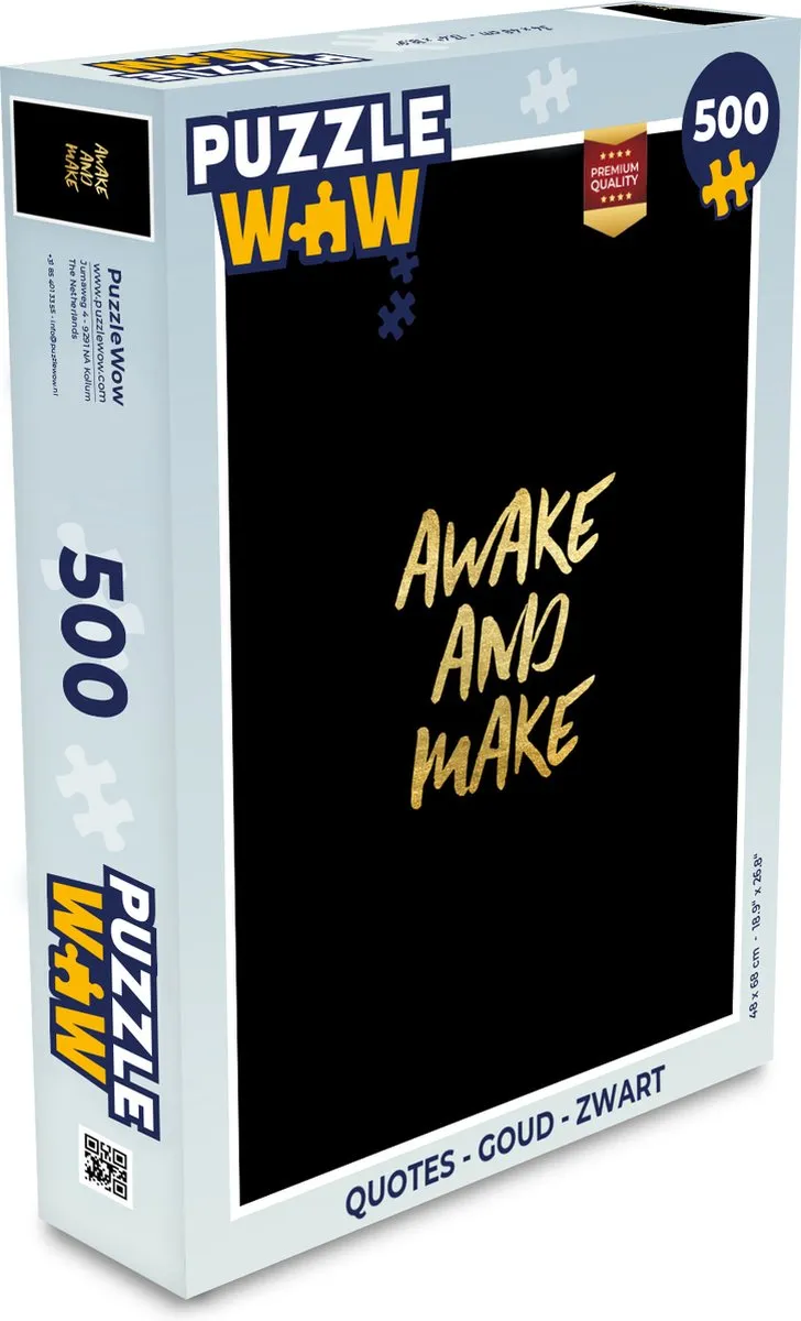 PuzzleWow Quotes Legpuzzel 500 Stuks - Multicolor