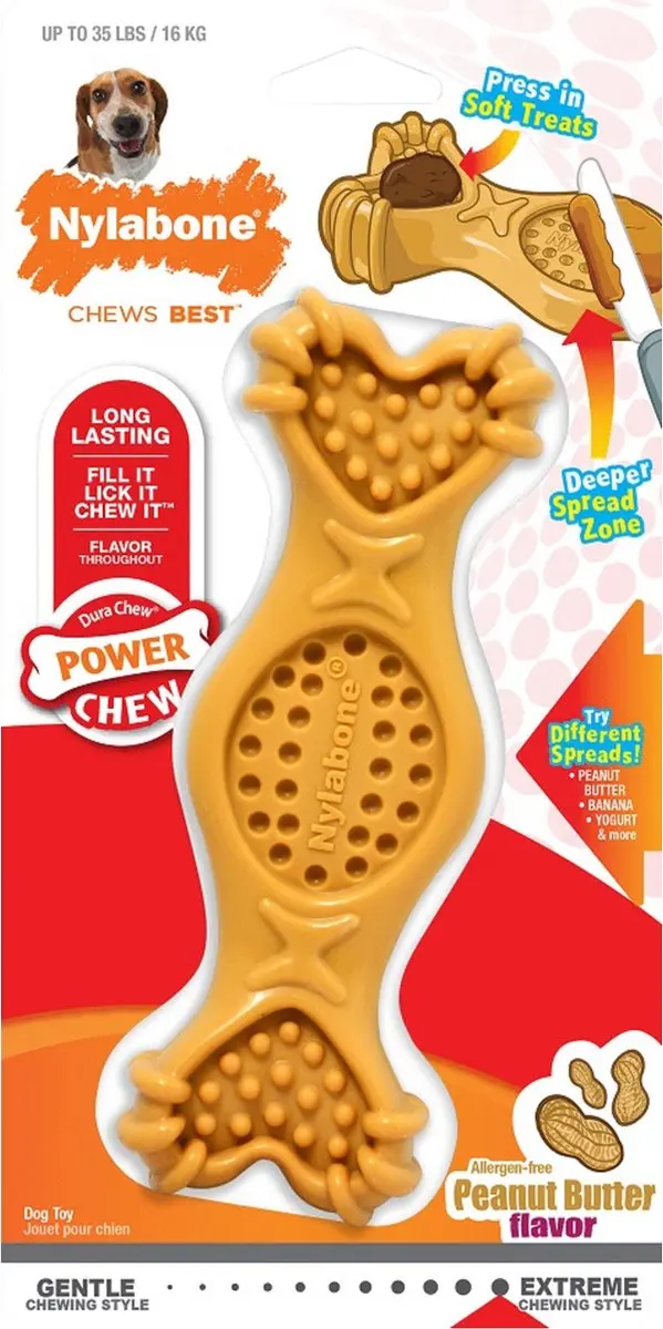 Nylabone Extreme Chew Fill It Treat Toy Pindakaas