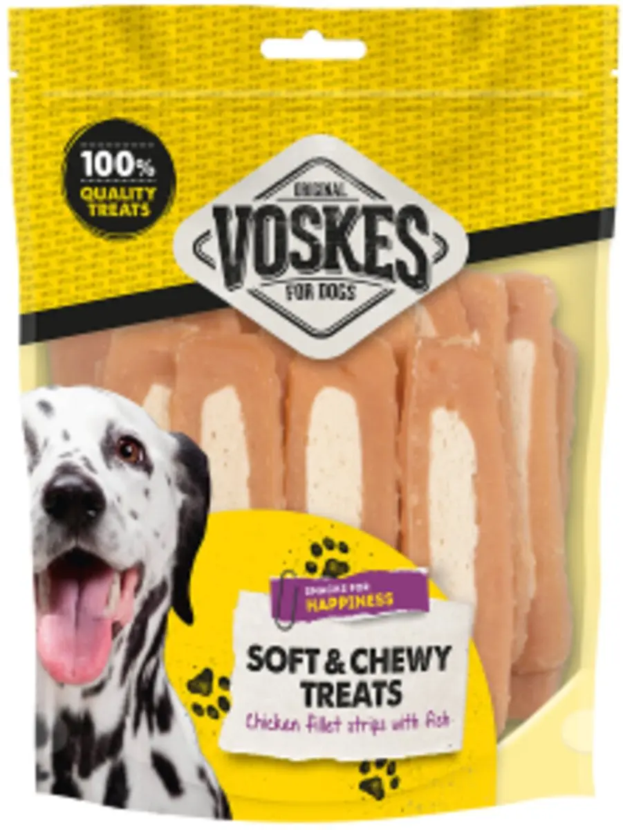 Voskes Hondensnacks Kip Filet Vis 400g