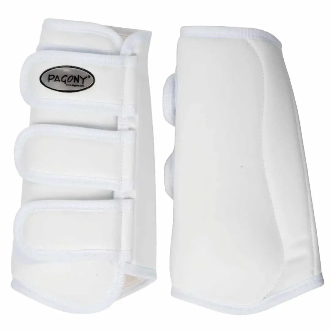 Pagony Dressage Boots Achter Cob - Wit Kunstleer