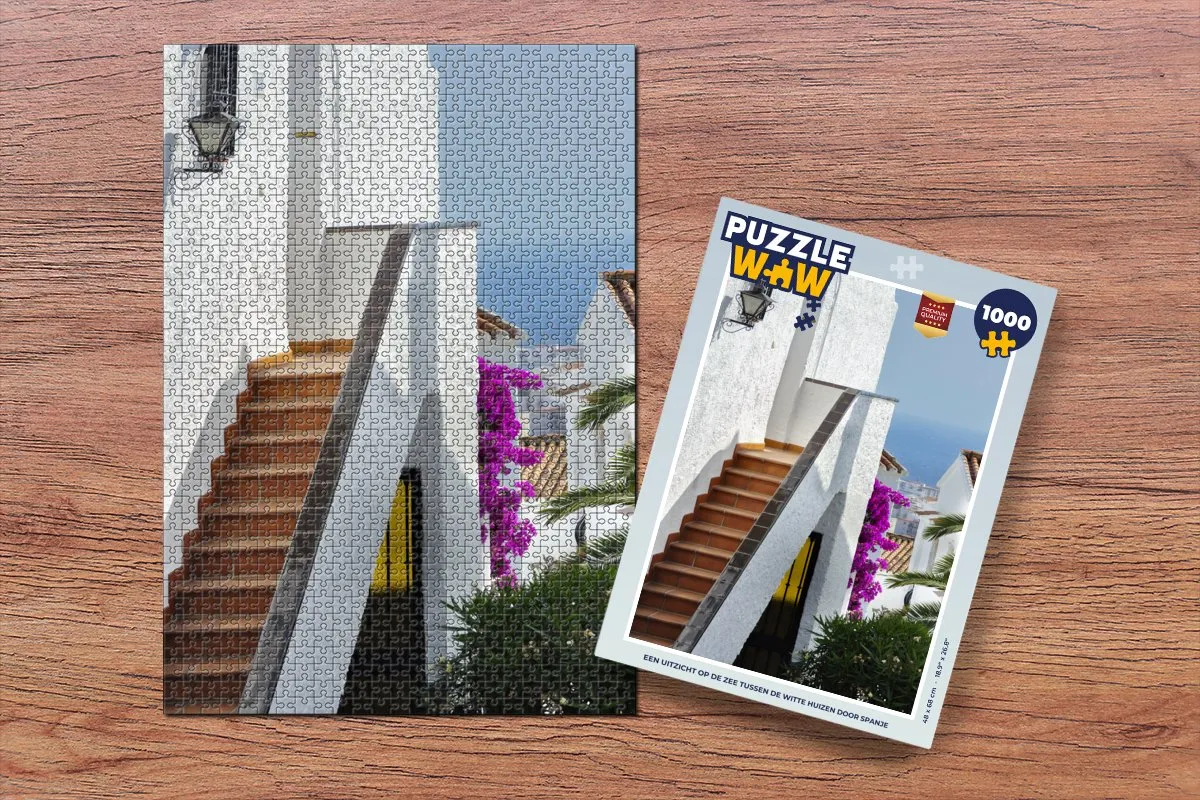 PuzzleWow Legpuzzel Een uitzicht op de zee Spanje 1000 Stuks - Multicolor