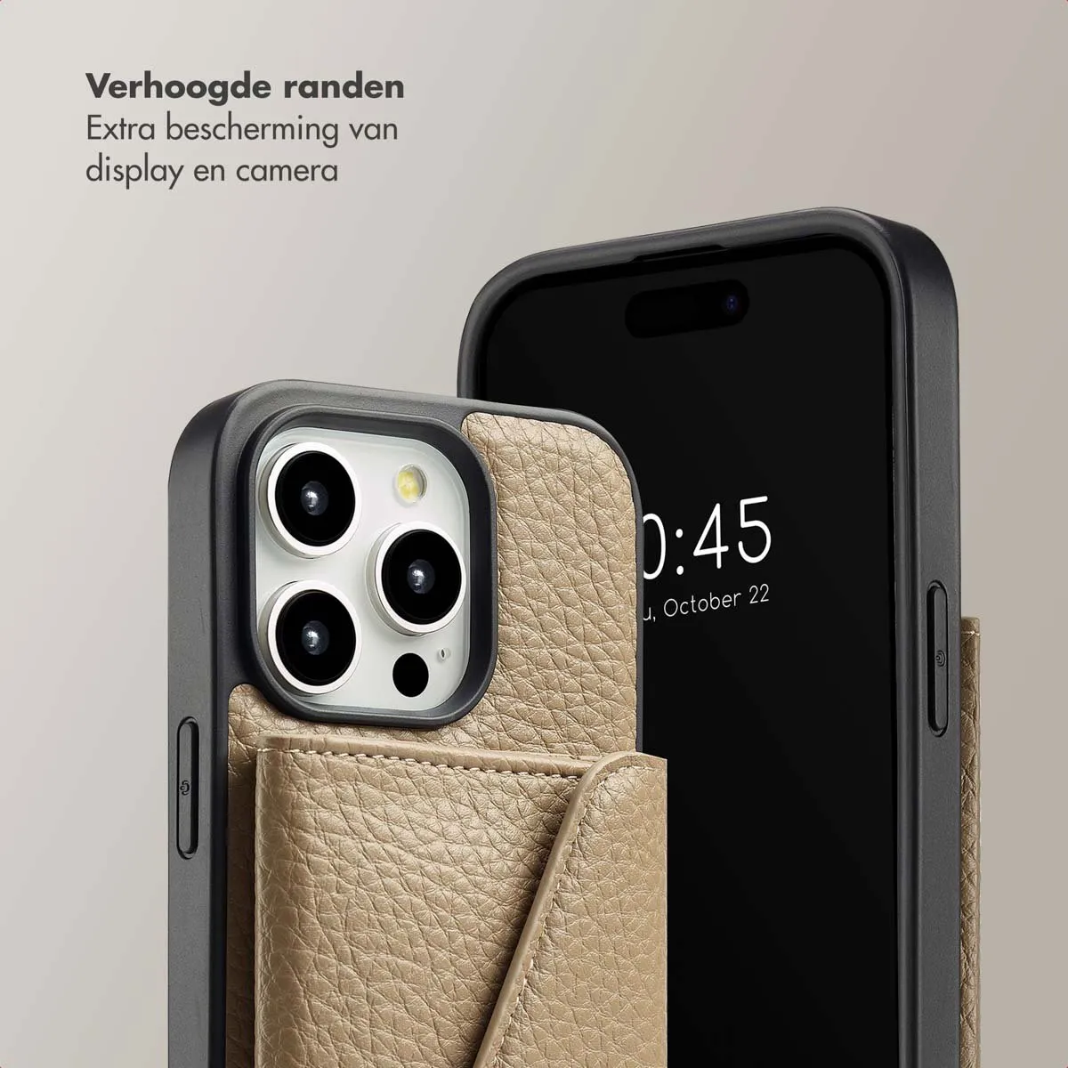 Selencia Hoesje iPhone 14 Pro - Taupe - 3 Pasjes