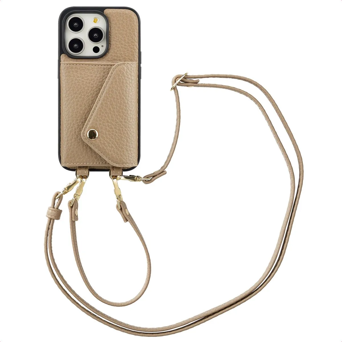 Selencia Hoesje iPhone 14 Pro - Taupe - 3 Pasjes