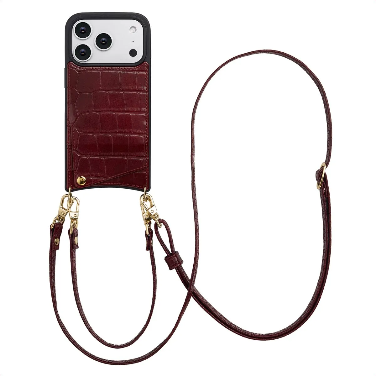 Selencia Hoesje iPhone 17 Pro Croco Burgundy