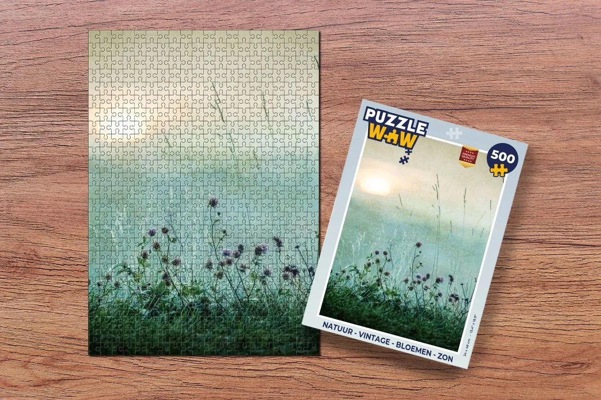 PuzzleWow Natuur Vintage Bloemen Zon Legpuzzel 500 Stuks - Multicolor