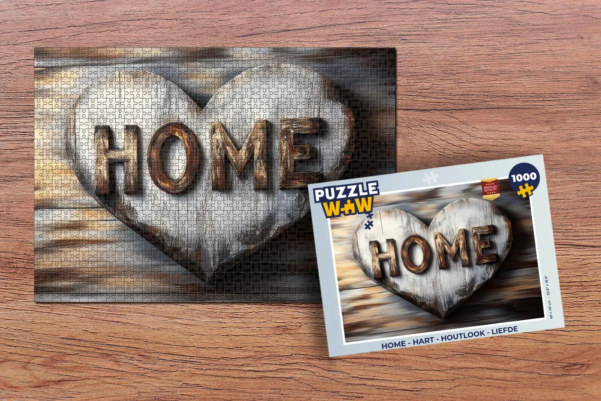 PuzzleWow Hart Houtlook Legpuzzel 1000 Stuks