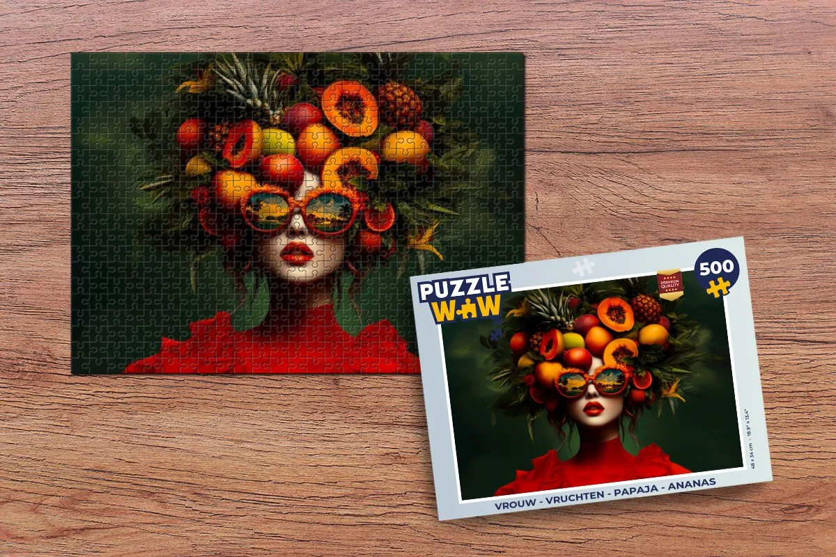 PuzzleWow Vruchten Legpuzzel 500 Stuks - Papaja/Ananas