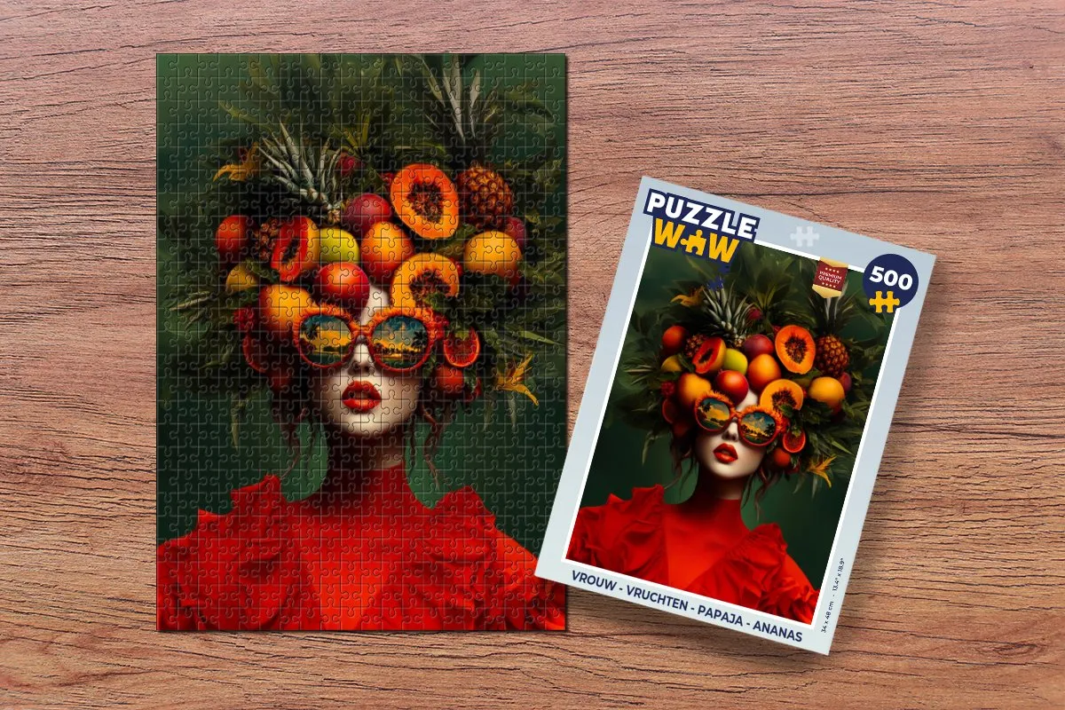 PuzzleWow Vruchten Legpuzzel 500 Stuks - Papaja/Ananas