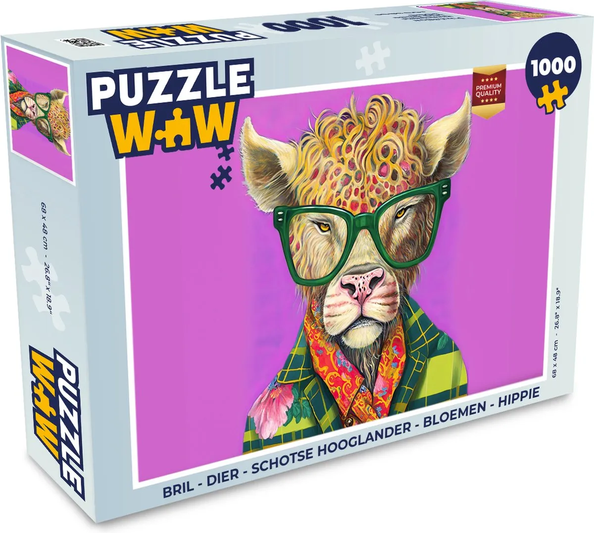 PuzzleWow Dier Schotse Hooglander Legpuzzel 1000 Stuks - Multicolor