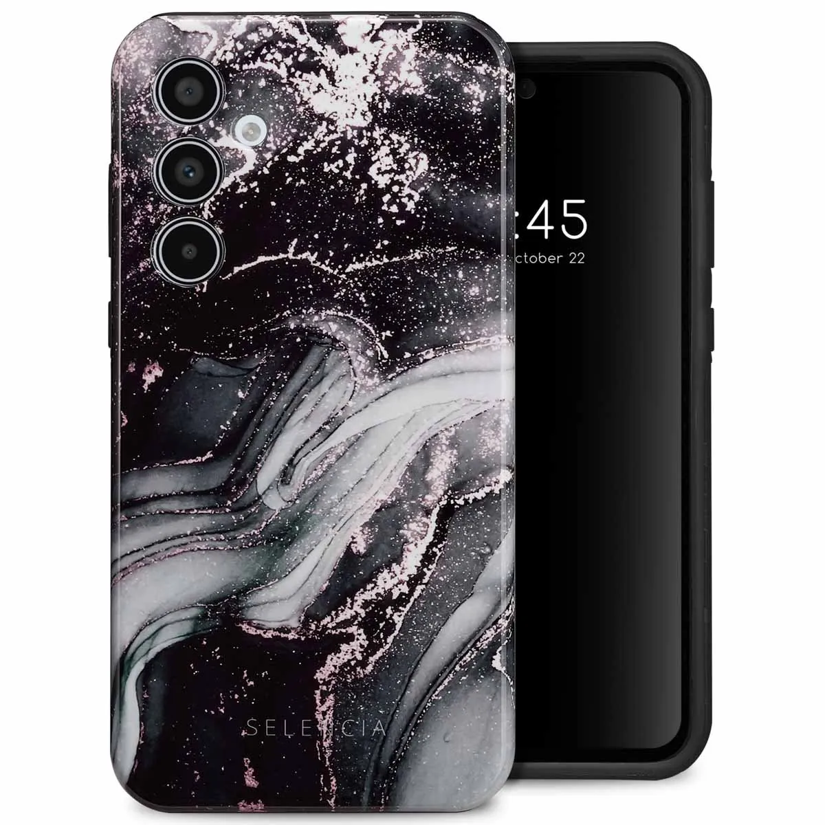 Selencia Hoesje Samsung Galaxy A35 - Chic Marble Black
