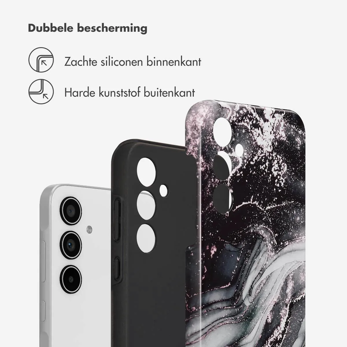 Selencia Hoesje Samsung Galaxy A35 - Chic Marble Black
