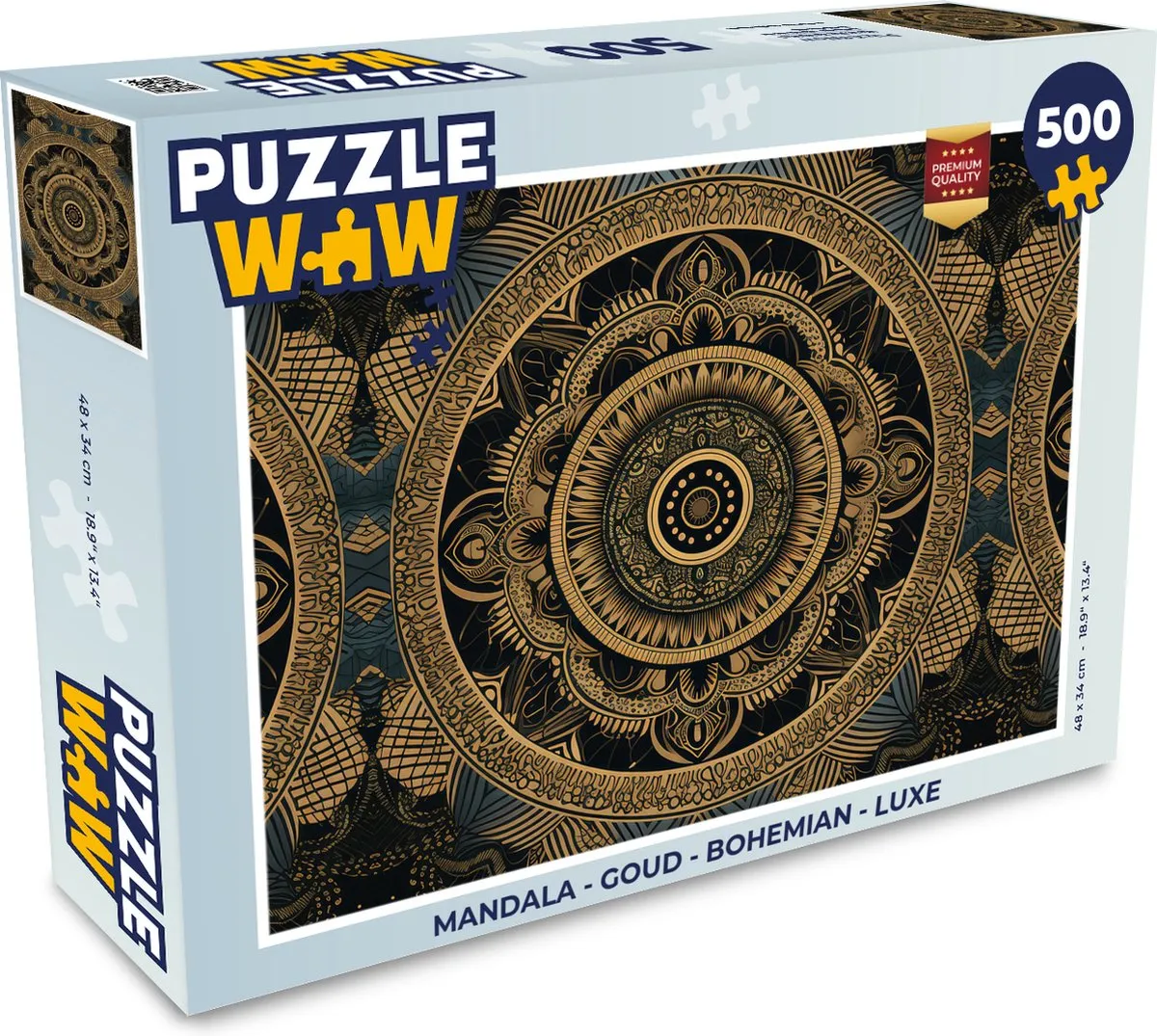 PuzzleWow Mandala Puzzel 500 Stuks - Multicolor
