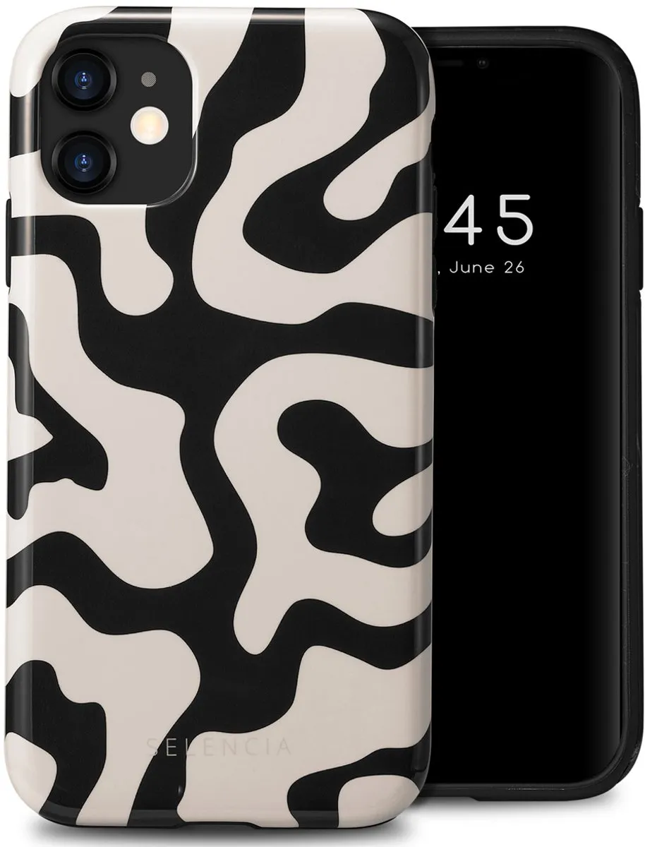 Selencia Hoesje iPhone 11 Art Wave Black