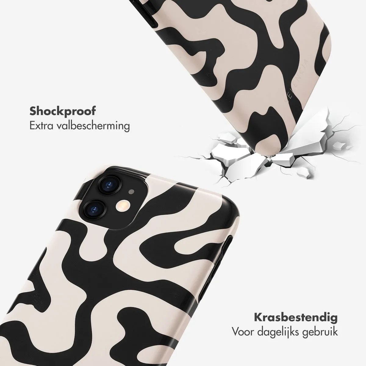 Selencia Hoesje iPhone 11 Art Wave Black