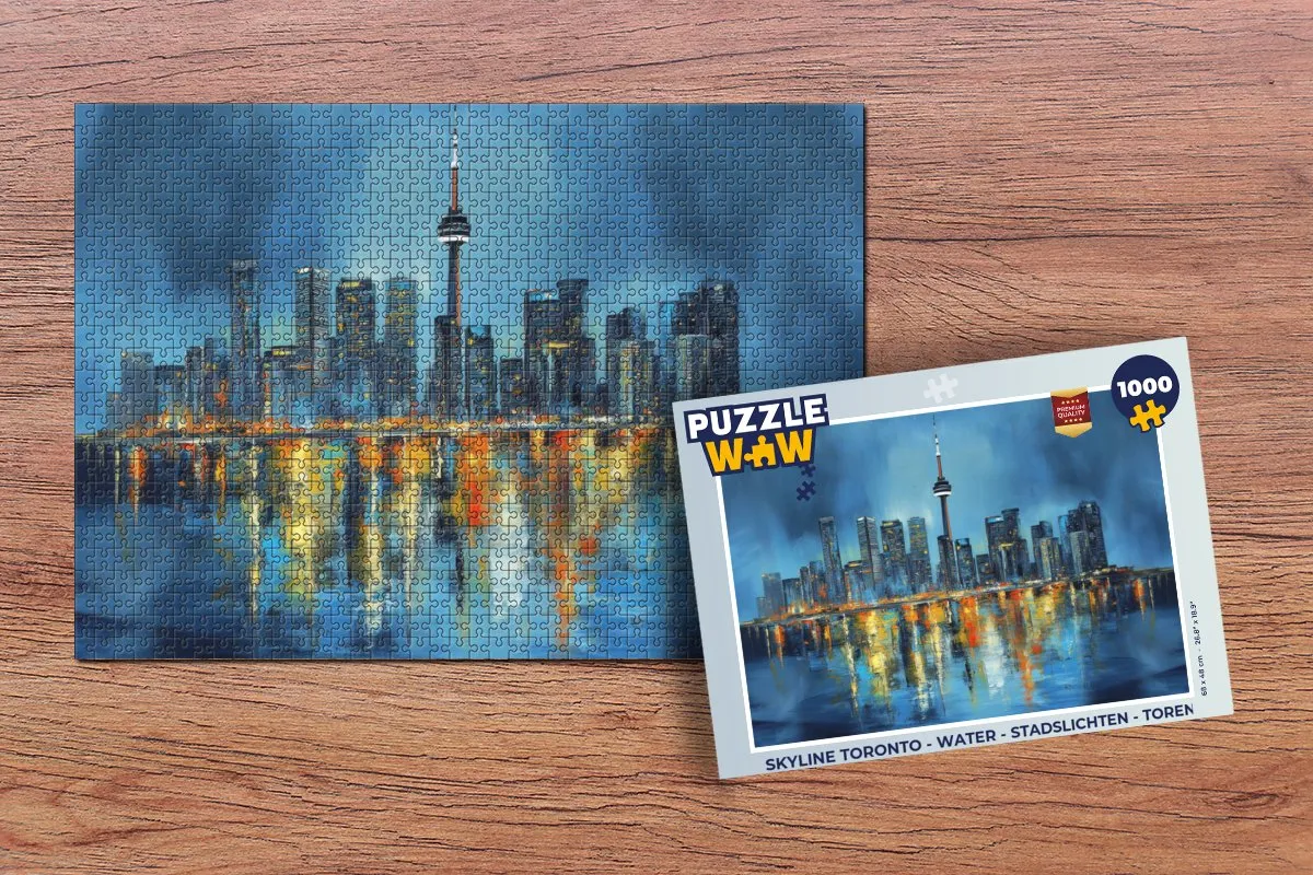PuzzleWow Skyline Toronto Legpuzzel 1000 Stuks - Water
