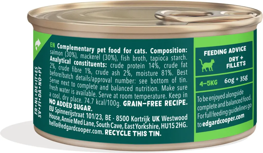 Edgard & Cooper Kat Natvoeding Zalm/ Makreel - 70g
