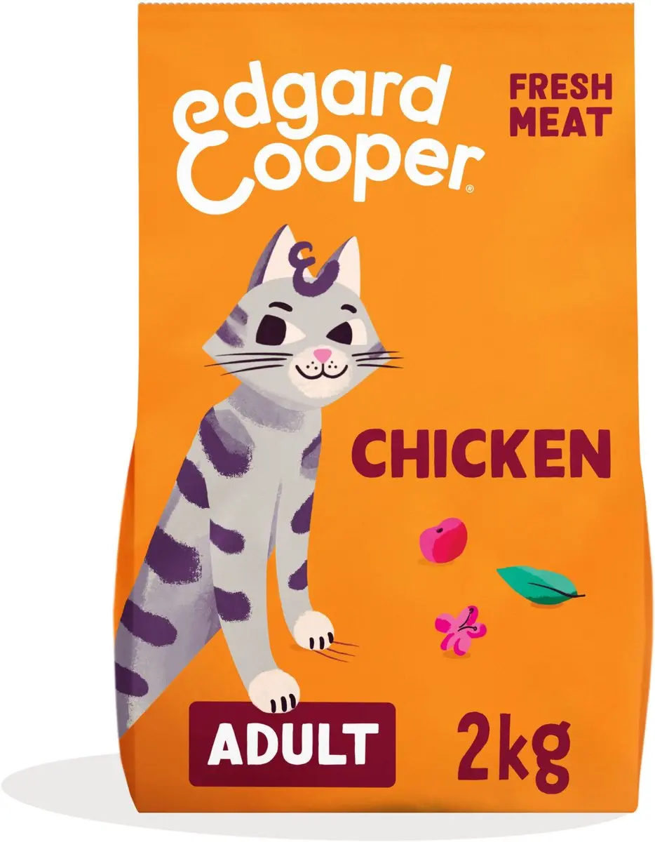 Edgard & Cooper Graanvrij Kattenvoer Brokjes Verse Kip 2kg