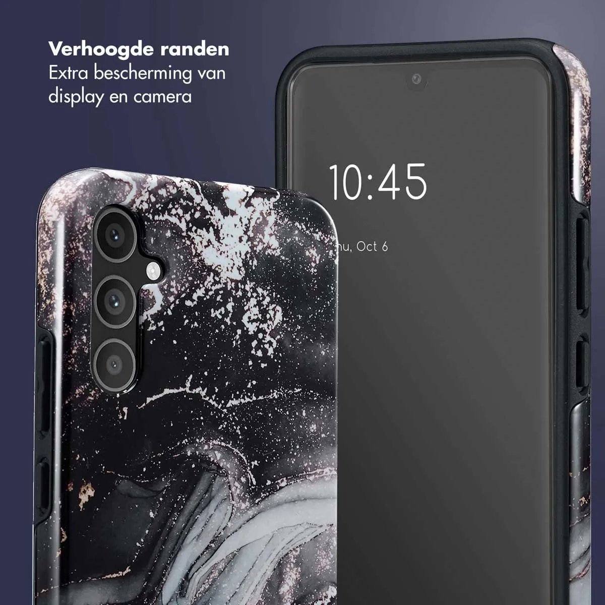 Selencia Hoesje Samsung Galaxy A34 5G - Chic Marble Black