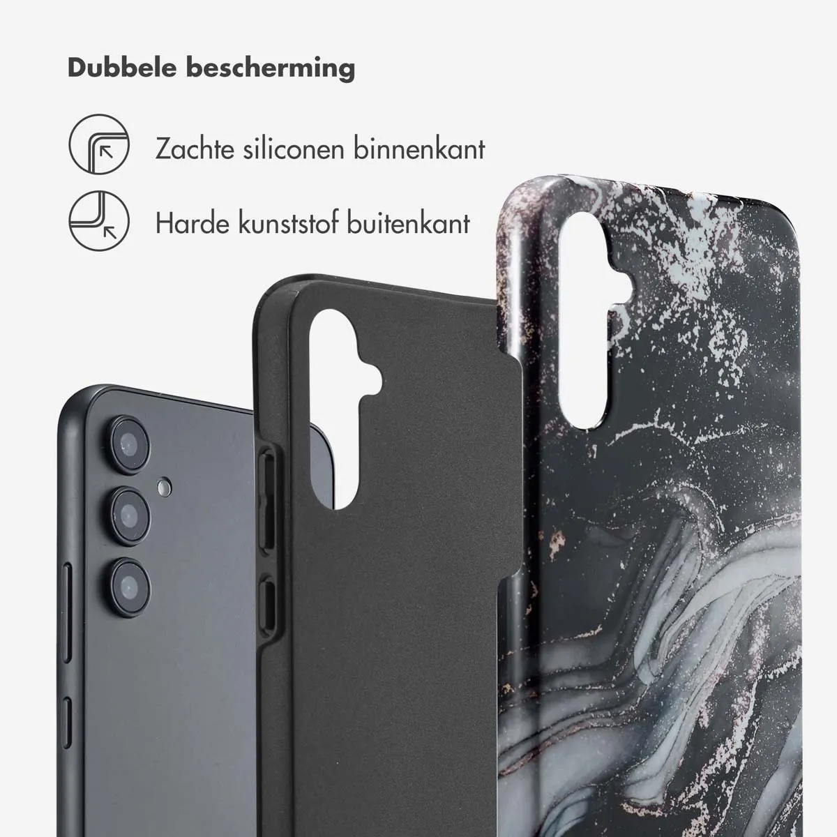 Selencia Hoesje Samsung Galaxy A34 5G - Chic Marble Black