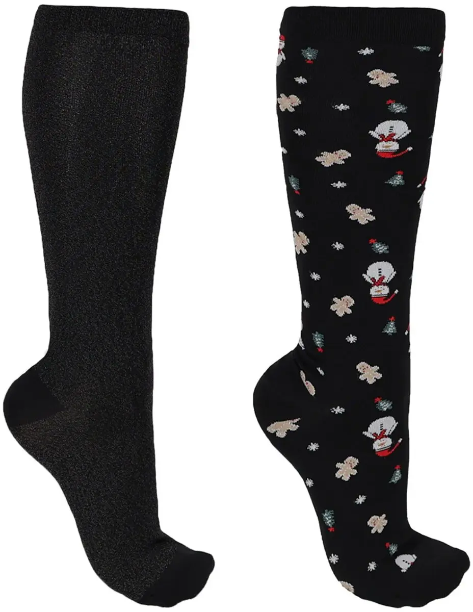 Qhp Paardrijsokken Qhp Kerst Snowman 2-pack Donkerblauw