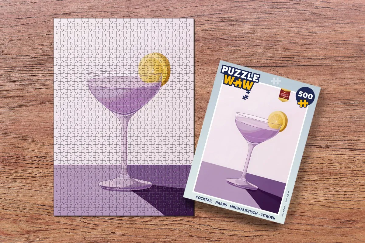 PuzzleWow Cocktail Legpuzzel 500 Stuks - Paars