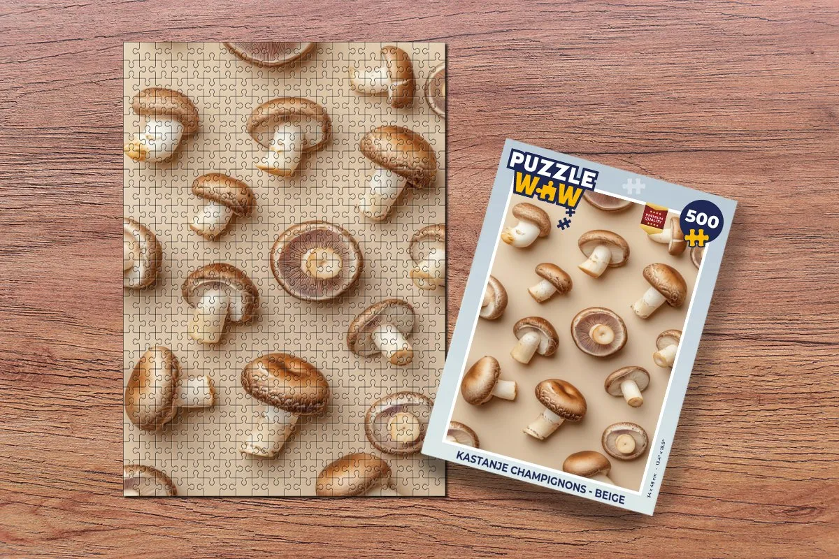 PuzzleWow Legpuzzel 500 Stuks - Champignons Beige