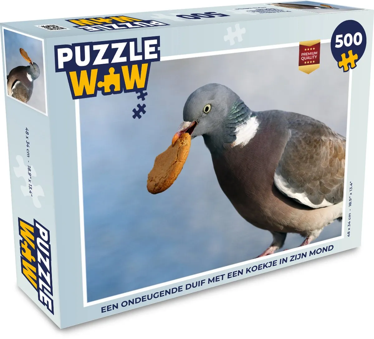PuzzleWow Legpuzzel Een ondeugende duif 500 Stuks - Multicolor