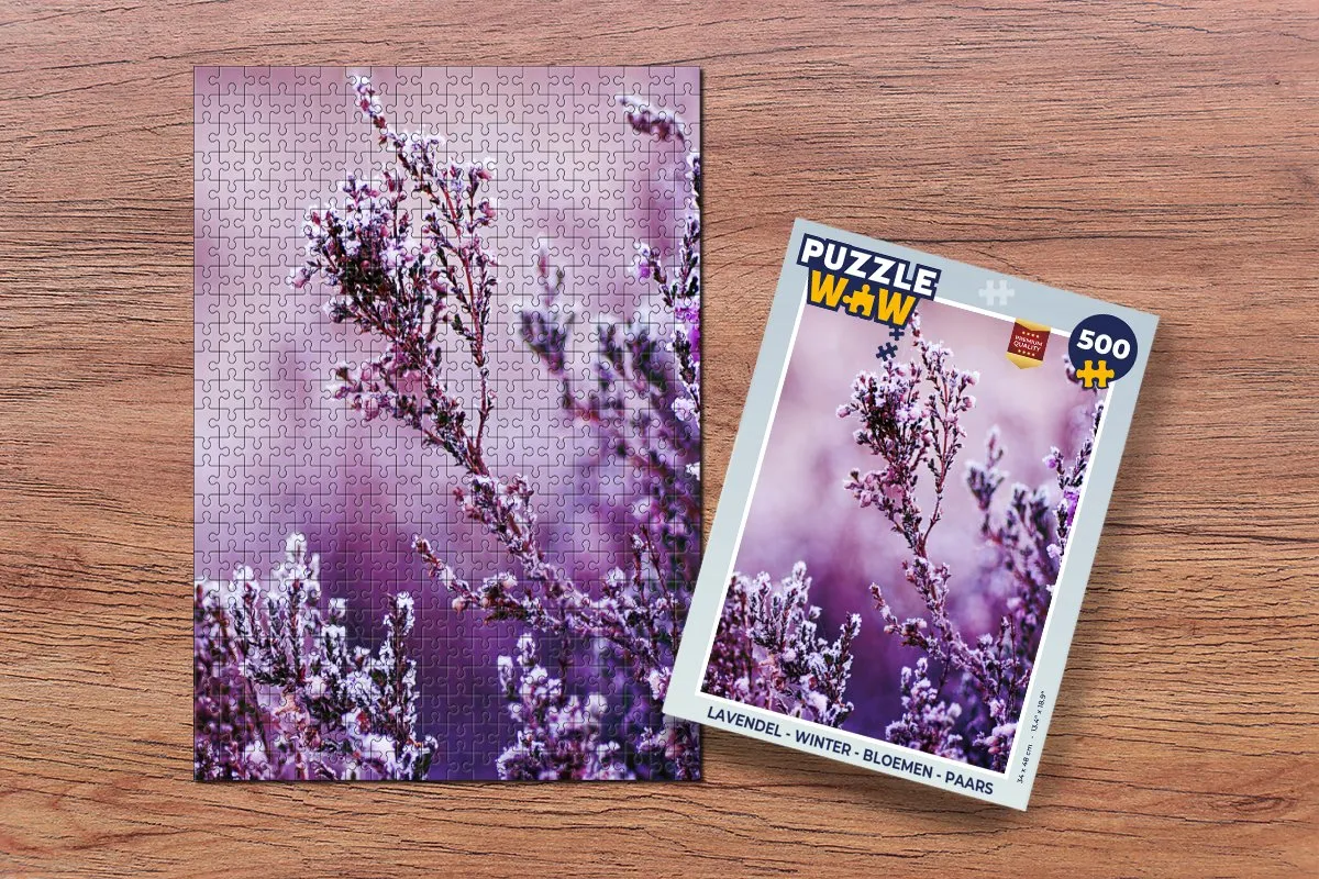 PuzzleWow Legpuzzel Lavendel Winter Bloemen 500 Stuks - Paars