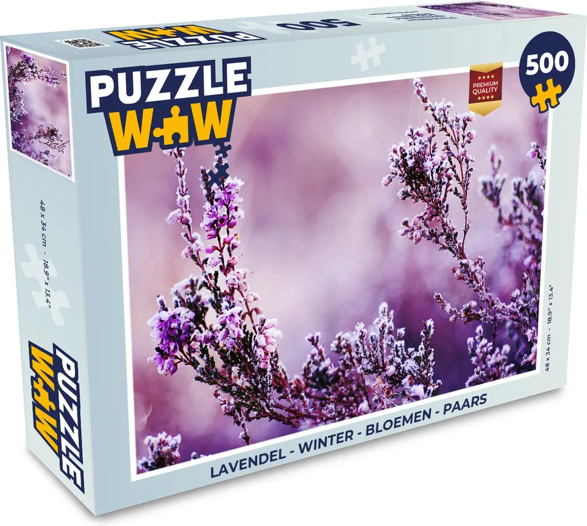 PuzzleWow Legpuzzel Lavendel Winter Bloemen 500 Stuks