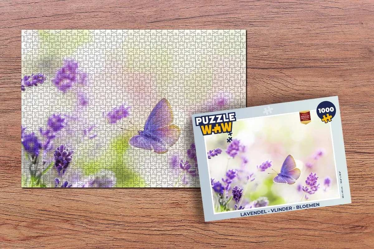 PuzzleWow Vlinder Bloemen Legpuzzel 1000 Stuks - Multicolor