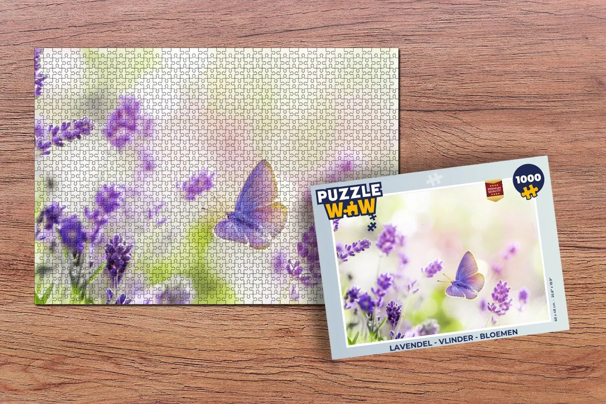 PuzzleWow Vlinder Bloemen Legpuzzel 1000 Stuks - Multicolor