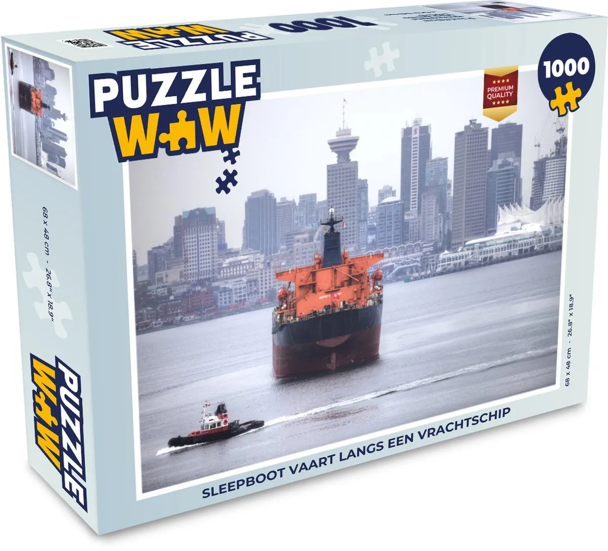 PuzzleWow Legpuzzel Sleepboot 1000 Stuks - Multicolor