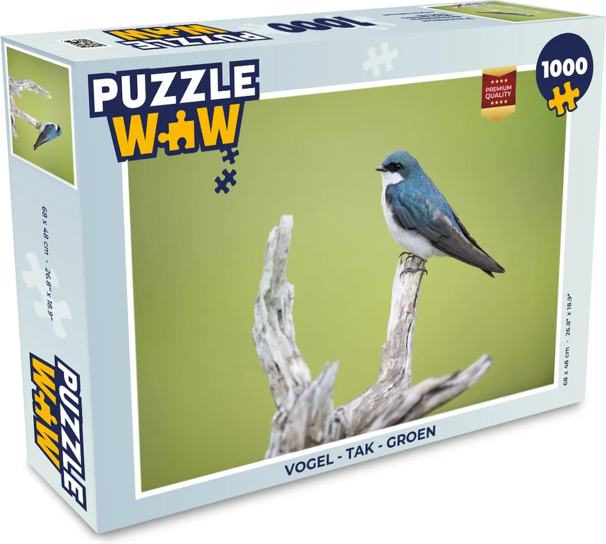 PuzzleWow Vogel Tak Legpuzzel 1000 Stuks - Multicolor