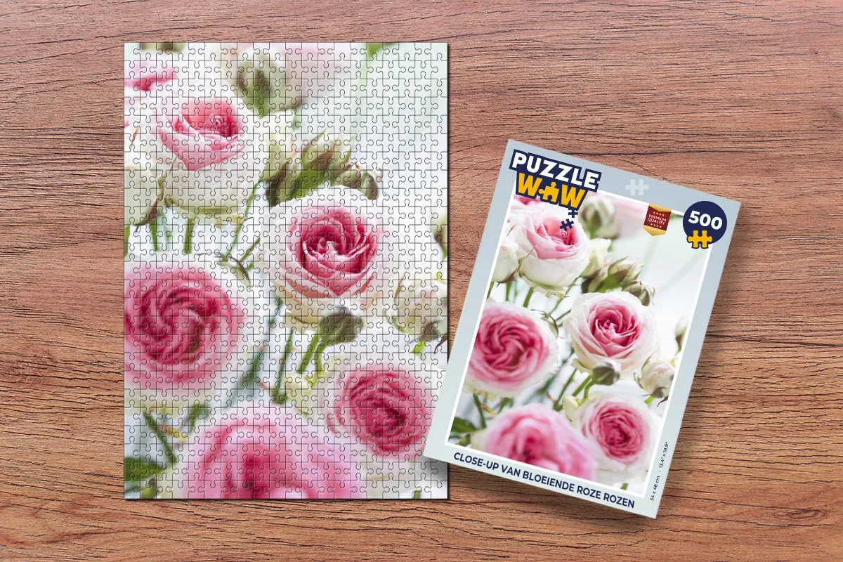PuzzleWow Legpuzzel Close-up Rozen 500 Stuks - Multicolor