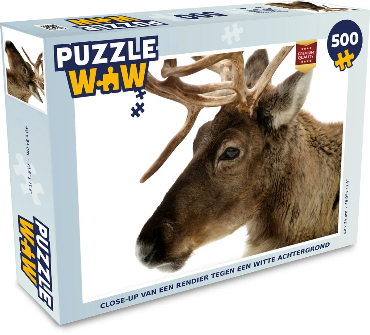 PuzzleWow Legpuzzel Close-up Rendier 500 Stuks
