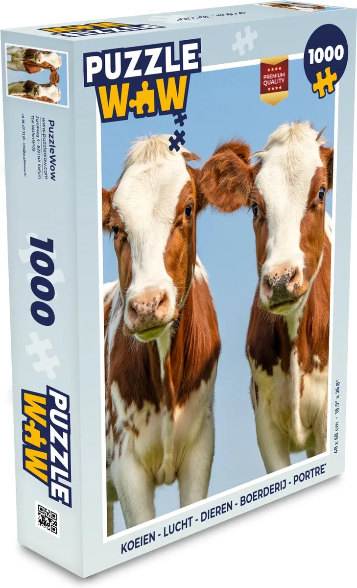 PuzzleWow Koeien Lucht Boerderij Legpuzzel 1000 Stuks - Multicolor