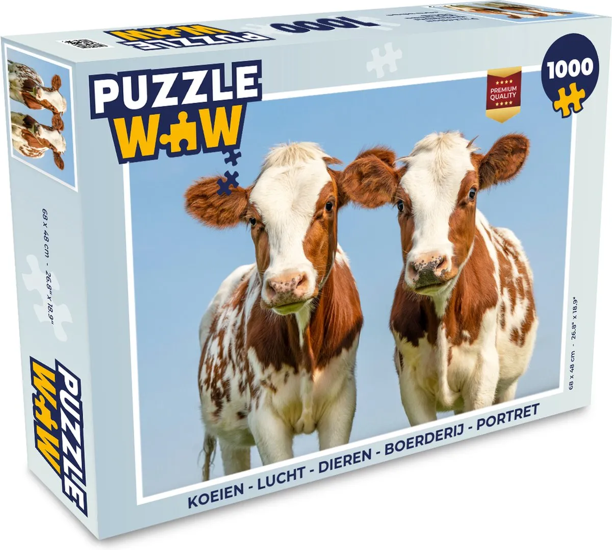 PuzzleWow Koeien Lucht Boerderij Legpuzzel 1000 Stuks - Multicolor