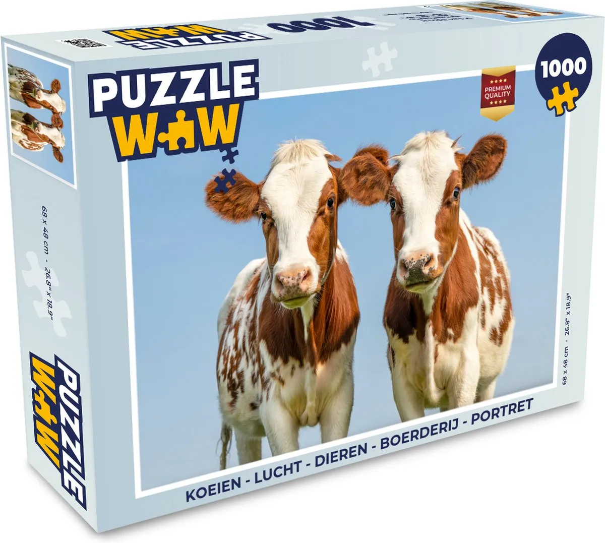 PuzzleWow Koeien Lucht Boerderij Legpuzzel 1000 Stuks - Multicolor
