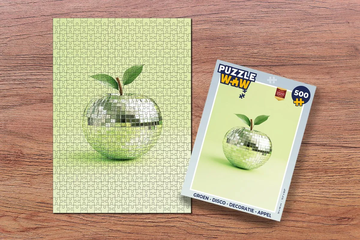 PuzzleWow Legpuzzel 500 Stuks - Disco Appel Groen