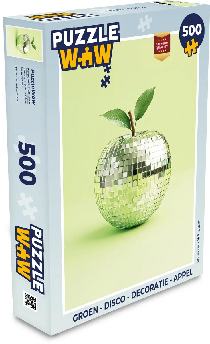 PuzzleWow Legpuzzel 500 Stuks - Disco Appel Groen