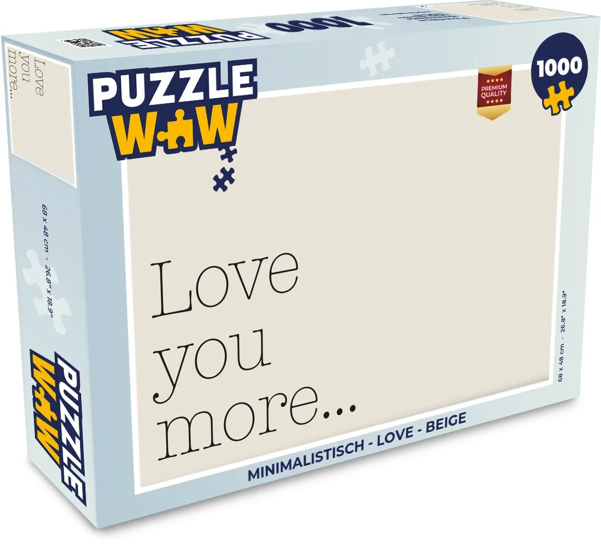 PuzzleWow Love Minimalistisch Legpuzzel 1000 Stuks - Beige