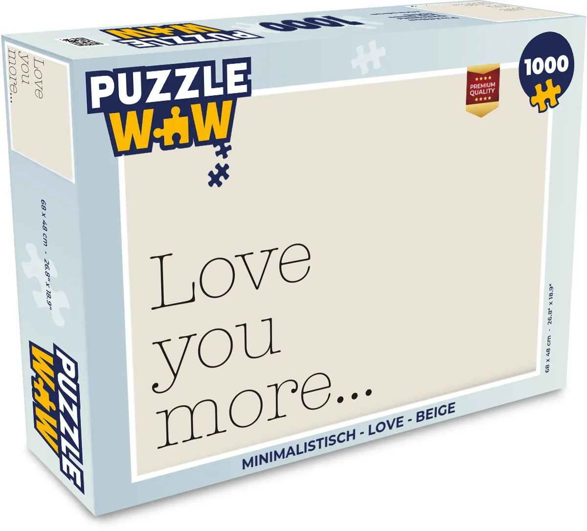 PuzzleWow Love Minimalistisch Legpuzzel 1000 Stuks - Beige