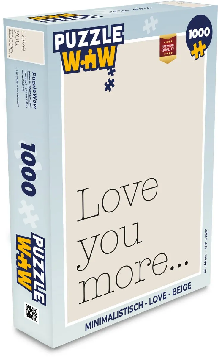 PuzzleWow Love Minimalistisch Legpuzzel 1000 Stuks
