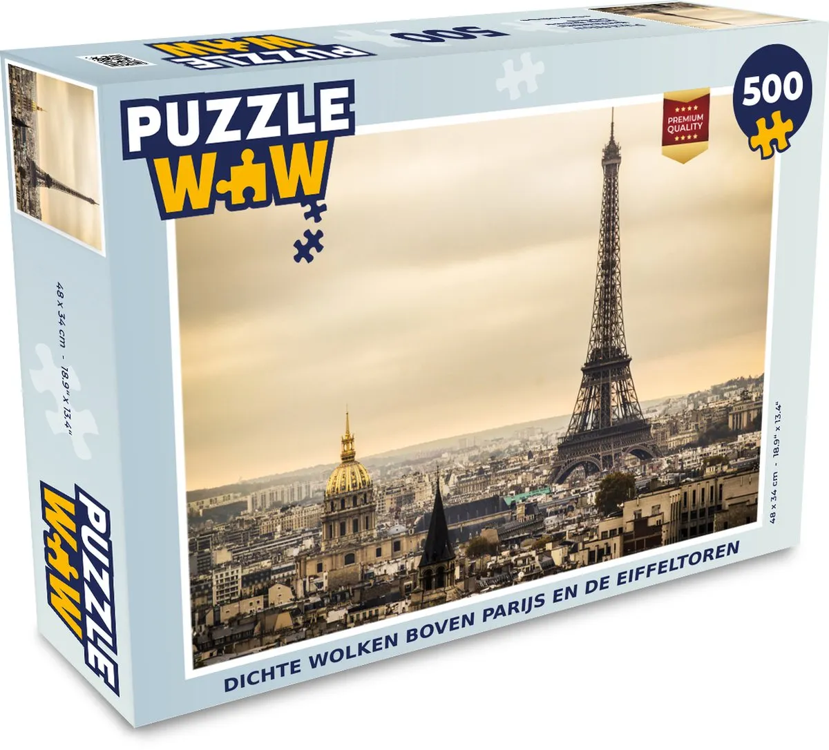 PuzzleWow Legpuzzel Dichte Wolken Parijs 500 Stuks - Multicolor